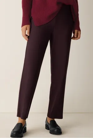 Eileen Fisher Easy Fit Cassis Washable Stretch Crepe Straight Ankle Pants size S thumbnail 1
