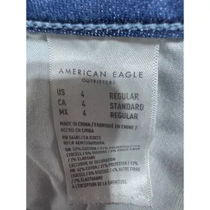 American Eagle 4 Blue Super‎ Hi-Rise Jegging Women's Distressed Raw Hem thumbnail 3