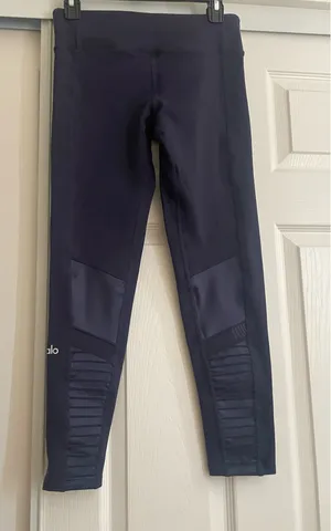 Alo yoga navy blue mesh moto leggings size small thumbnail 6