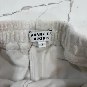 Frankies Bikinis Shorts Womens Size Small White Terry Cloth Swim Beach thumbnail 4
