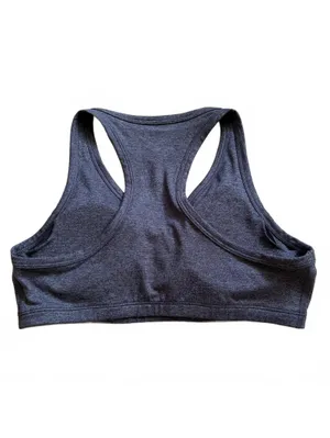 Quince Ultra Soft V-Neck Racer Back Bra Heathered Charcoal Women's Size Large thumbnail 4