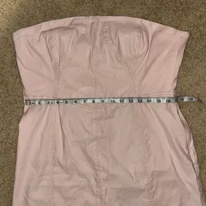 Anthropologie Side Slit strapless Dress Hibiscus Hint‎ pink NWT size XL thumbnail 6