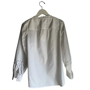 Talbots White Cotton Poplin Eyelet Blouse | Size Small thumbnail 2