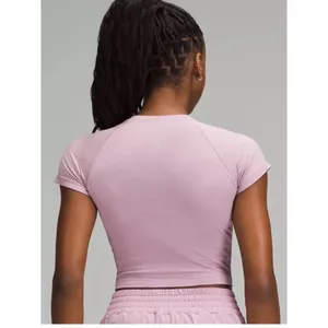 Lululemon Swiftly Tech Cropped Short Sleeve Shirt Sz 8 thumbnail 6