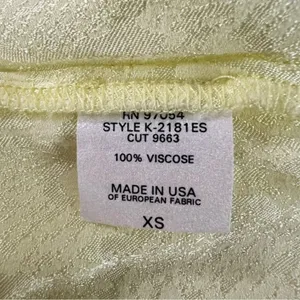 Krisa Womens Yellow Snake Print Jacquard Wrap Blouse‎ Puff Sleeve XS thumbnail 5