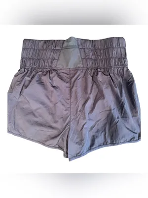 Free People Movement The Way Home Shorts Purple High Rise Smocked Waist XL thumbnail 5