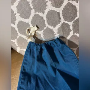 Urban Outfitters Blue Jogger Pants denim blue elastic baggy drawstring ankle Y2K thumbnail 9
