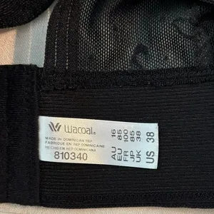 Wacoal Size 38 Net Effect Soft Cup Bra Bralette Lace Wire Free Black 810340 thumbnail 4