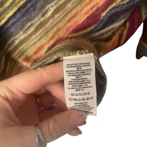 Free People Women's Medium Rainbow Striped Open Knit Round Neck‎ Boho Top thumbnail 5