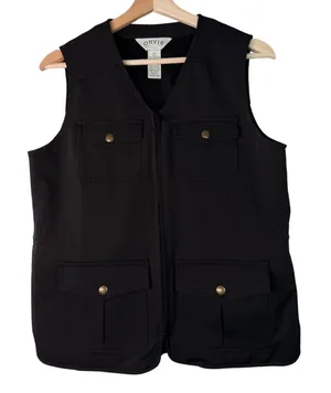 Orvis Womens Black Utility Technical‎ Vest Zip Front Pockets Size XS thumbnail 1