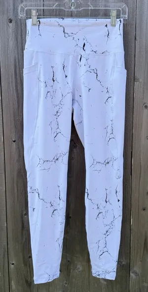Buffbunny Limitless Collection Sz Medium White Marble Elysium Athleisure Pockets thumbnail 1
