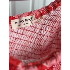 Anna Kaci One Shoulder Smocked Maxi Dress Womens Size Large Pink Red Floral thumbnail 4