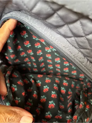 Vera Bradley Essential Compact Quilted Light Gray Mini Backpack thumbnail 8