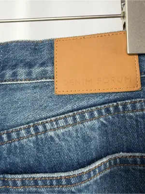 Denim Forum The Farrah Hi Rise Cargo Wide Leg Jeans in Blue‎ Size 27 thumbnail 6