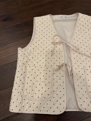 PrettyGarden Polka Dot Quilted Vest Size Large - C10-040 thumbnail 5