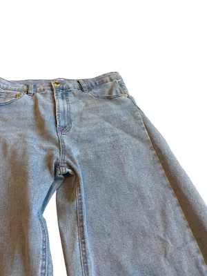 Oat New York Wide Leg Barrel Jeans Light Wash Denim Quiet Luxury Size 10/30 thumbnail 4