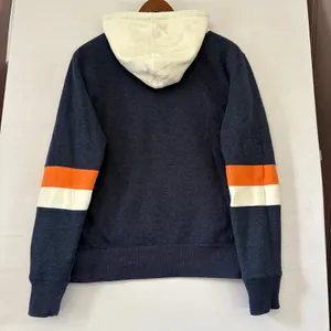 47‎ Brand Detroit Tigers MLB Hoodie Navy Blue Orange Stripe Fleece Sweatshirt S thumbnail 2