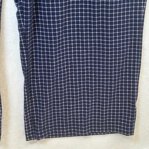 Lands End Womens Navy Blue White‎ Grid Cropped Pajama Pants Large 14-16 Pockets thumbnail 6