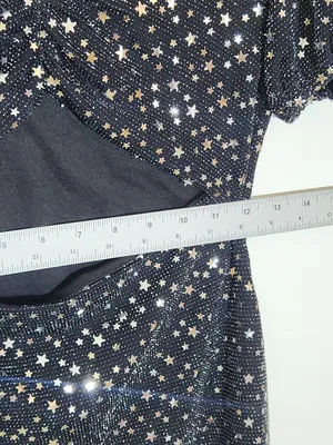 Altar'd State Black Metallic Star Cutout Mini Dress Size Medium thumbnail 6