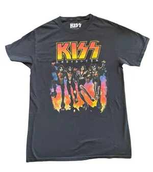 Kiss Destroyer Band Tee Sz S Black 100% Cotton SS Grunge Legendary Hard Rock thumbnail 1