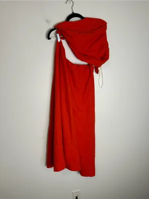 FARM RIO One-Shoulder Cutout Linen-Blend Midi Dress Women’s Sz S thumbnail 3