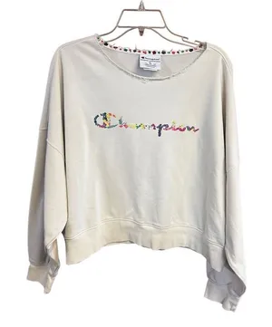 Champion Cream Crop Sweatshirt Sz XL NWOT thumbnail 1