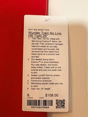 Lululemon Wunder Train No Line HR Tight 25 inch. SZ 8 SOLD OUT Oxford Red thumbnail 4