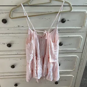 American Eagle light pink tie back tank top Sz L thumbnail 2