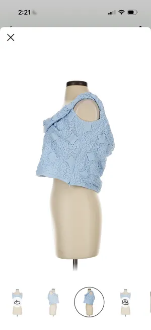 Peppermayo Diamond Sky Blue off the shoulder crop top thumbnail 6