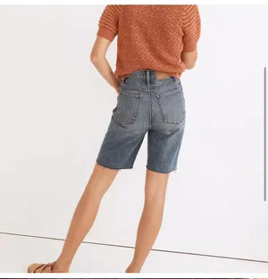 Madewell High Rise Long Denim Shorts thumbnail 3