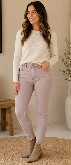 American Eagle Super Stretch X Skinny Jeans Mauve Pink High Rise Size 8 Regular thumbnail 1