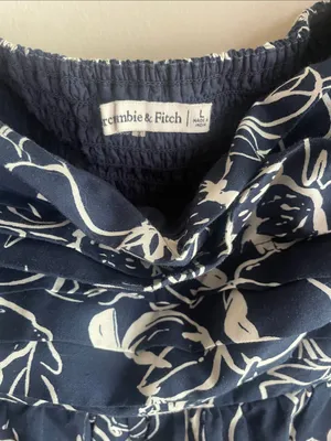 Abercrombie & Fitch Emerson Off-The-Shoulder Skort Navy Pattern thumbnail 8