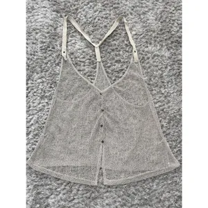 Women’s Crochet Tank Top Brown Open Knit Sequin Boho Festival Size L Hippie thumbnail 5