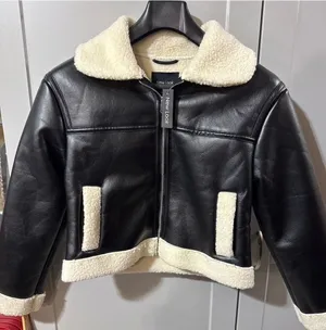 New Look Faux Leather Sherpa Jacket Size L - Cozy Chic Alert thumbnail 1