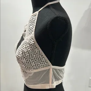 Victoria's Secret Cream Lace Halter Bra thumbnail 2