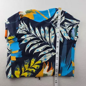 Maaji Reversible Tropical Palm Striped Open Tie Back Swim Crop Top OP18399 Small thumbnail 10