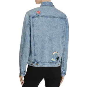 Honey Punch Patch Denim Jean Jacket Sz S thumbnail 2