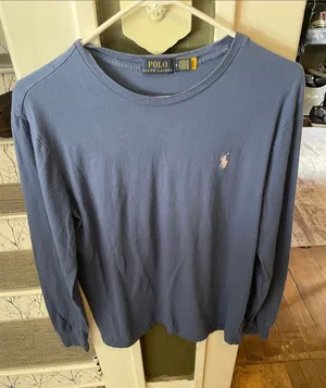 Lauren Ralph Lauren Long Sleeve Tee in Periwinkle Blue with Pink Pony thumbnail 1