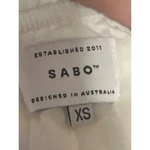 SABO Eilish White Floral Embroidered Cutout Puff Short Sleeve Mini Dress Size XS thumbnail 5