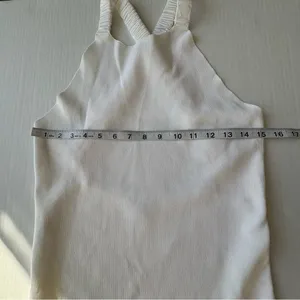 525 America knit elastic cross strap open back midi dress off white Ivory Medium thumbnail 9