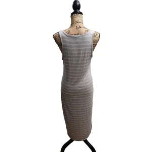 OLIVE+OAK Dress Womens Size Large Blue Striped Sleeveless‎ VNeck Modern Summer thumbnail 3