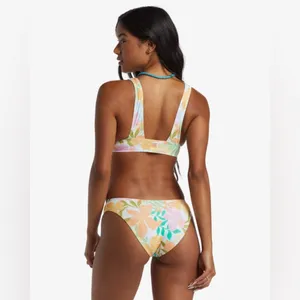 Billabong Sweet Aloha Remi Plunge Top-Multi NWT🌺🌊☀️ size M 6/8 floral bikini top thumbnail 3