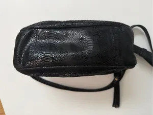Frye Melissa Purse Crossbody Handbag Convertible Leather Reptile Black Bronze thumbnail 15