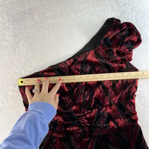 UO‎ L Large Velvet Burnout Dress One Shoulder Y2K Whimsy Goth Silence + Noise thumbnail 11