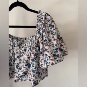 Altard State Floral Puffy Sleeve Blouse Womens Xs thumbnail 2