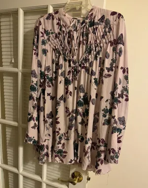 Free People Floral Print Tunic Dress thumbnail 1