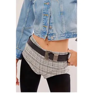 Free People Micro Shorts Women's Size 2 NWT Keep It Brief Tweed Menswear Plaid thumbnail 5