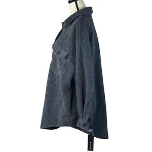 Black Tape Dex 2X-Large Fleece Jacket Button Up Long Sleeve Pockets Gray Womens thumbnail 4