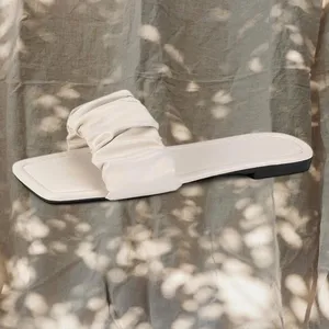 Forever 21 Beige/White Ruched Sandals thumbnail 2