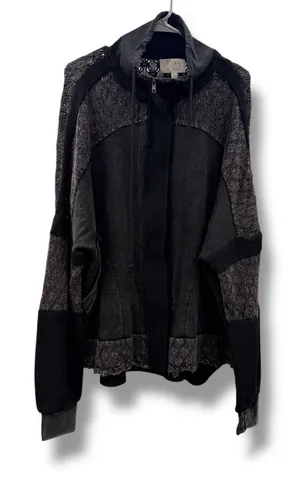 Oli & Hali Lagenlook Zip Jacket Women's Large Charcoal Gray‎ Casual Layered thumbnail 1